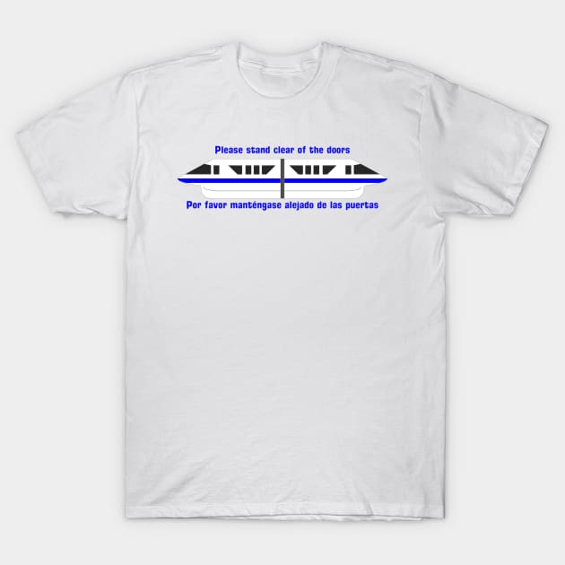 Please stand clear of the doors, Blue T-Shirt by bcrosby2011